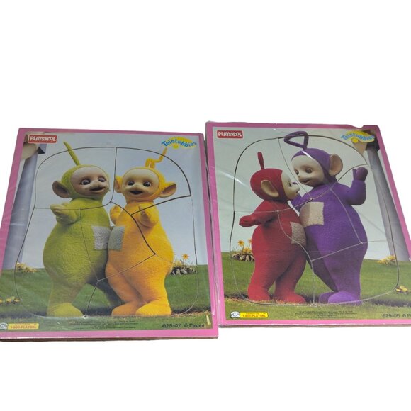 Playskool Teletubbies 6-Piece Wooden Puzzles Set of 2 - Picture 1 of 7